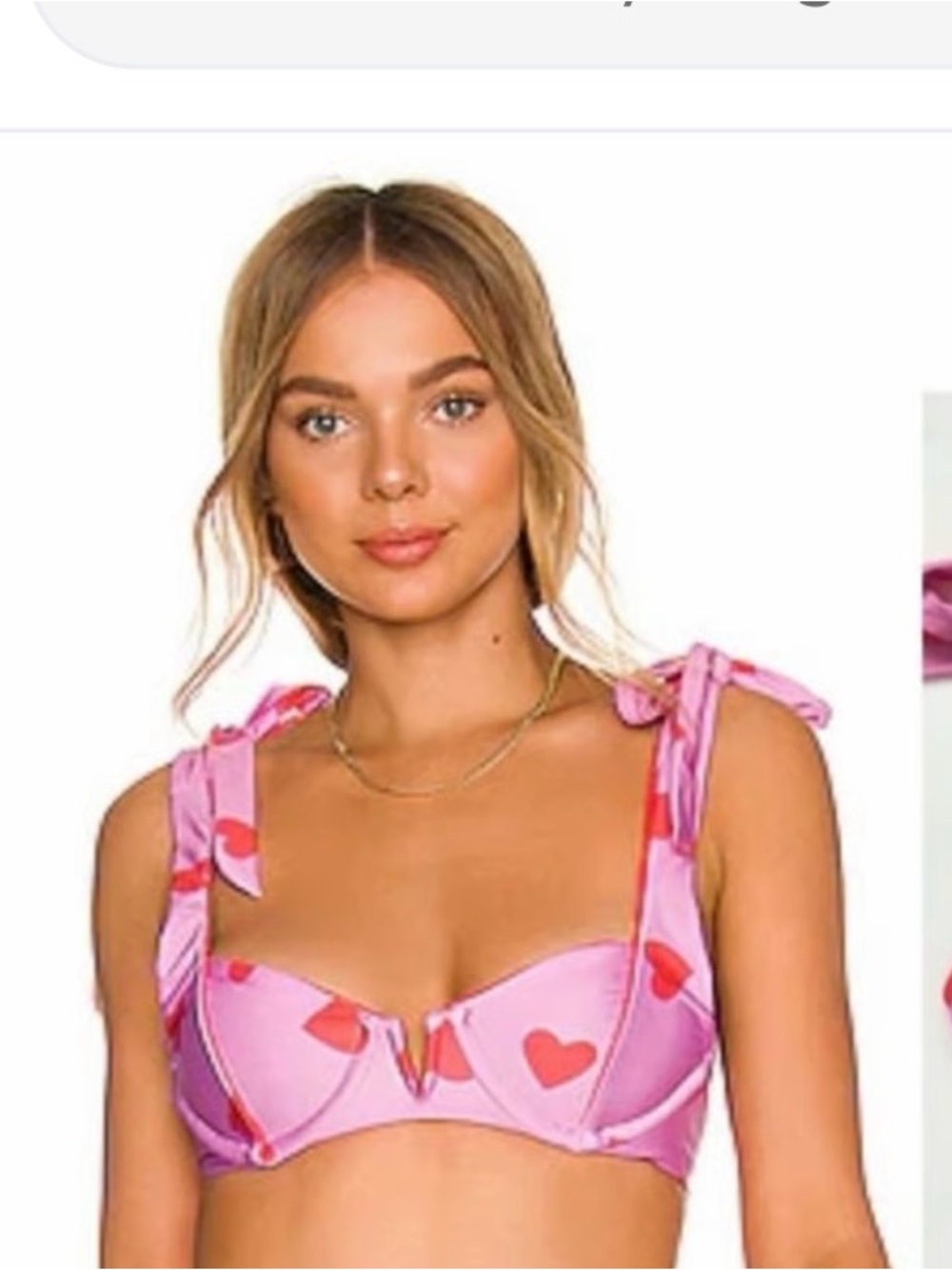 Beach Riot Pink Heart Print Bikini Top